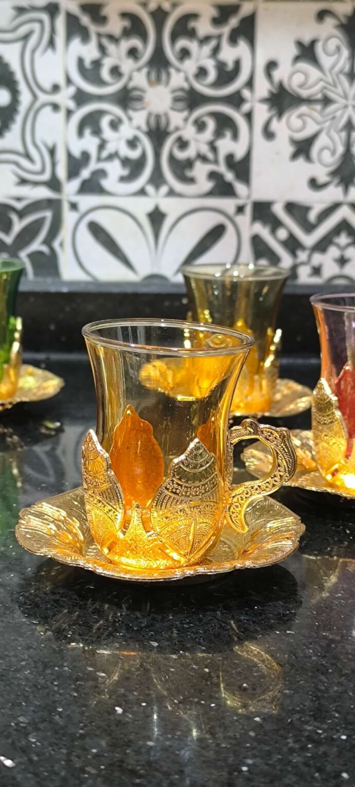 ⁦📢 طقم شاي تركي فاخر - 7 قطع ☕✨⁩ - الصورة ⁦4⁩